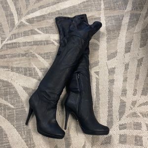 Knee high boot heels.